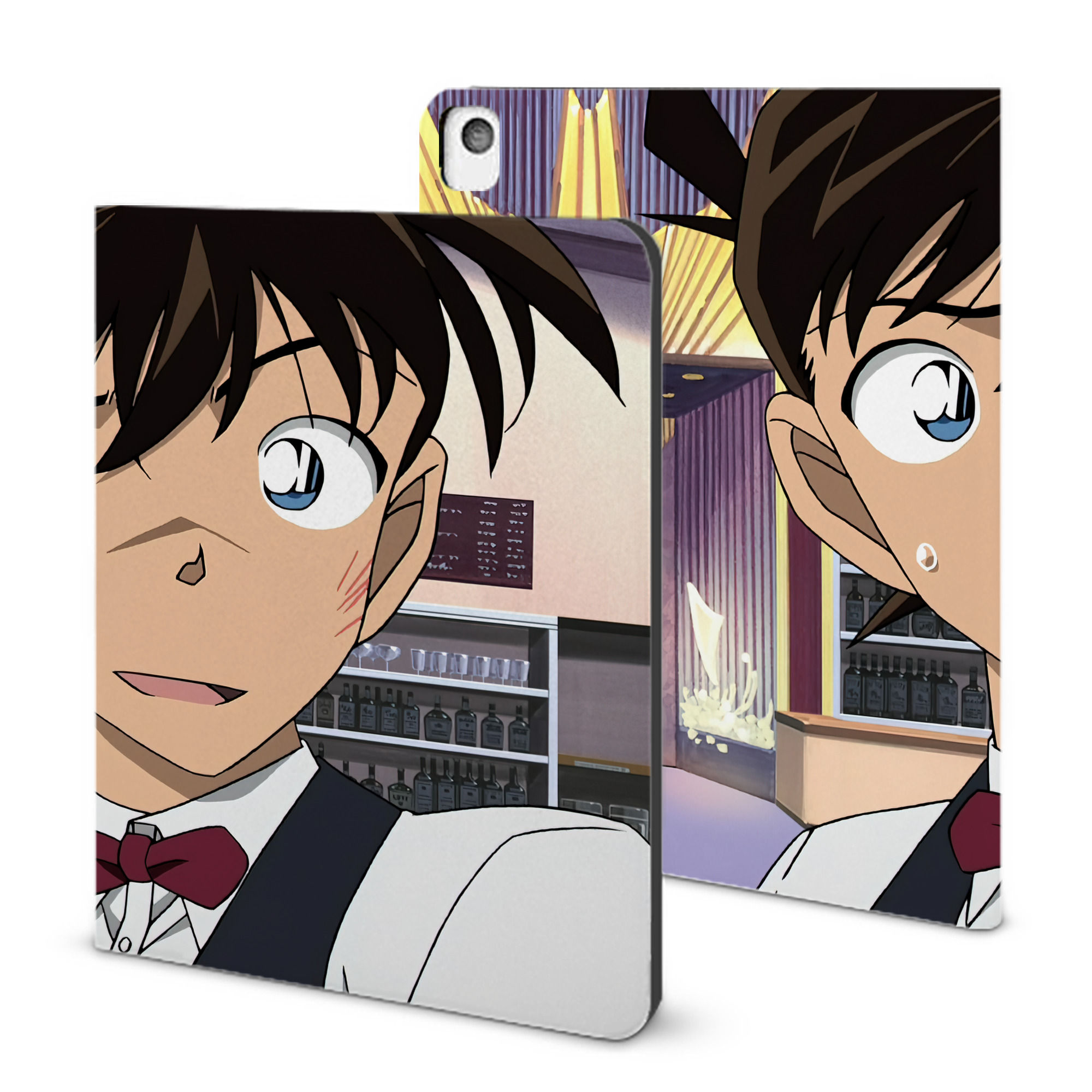 （画像用） 名探偵コナン Detective Conan IPadケース ペンホルダー付き ブックスタイルデザイン